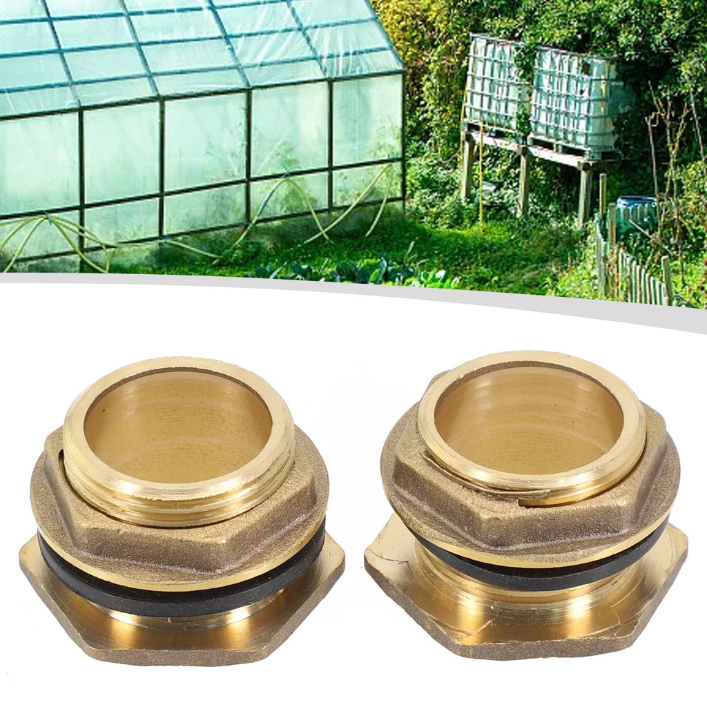 2x Water Butt Water And Connector Brass Bib Tap With Click Lock Fitting