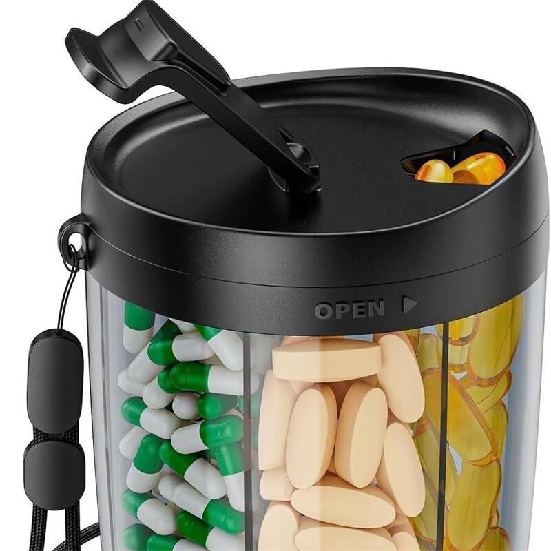 Large Pill Bottle Organizer, Supplement Organizer for Holding 6 Various Vitam