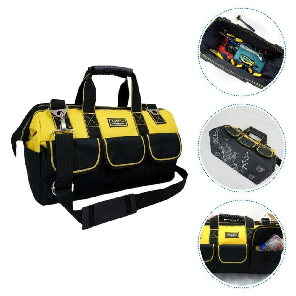 20" Multifunctional Tool Bag Heavy Duty Hard Base Storage Case w/Shoulder Strap