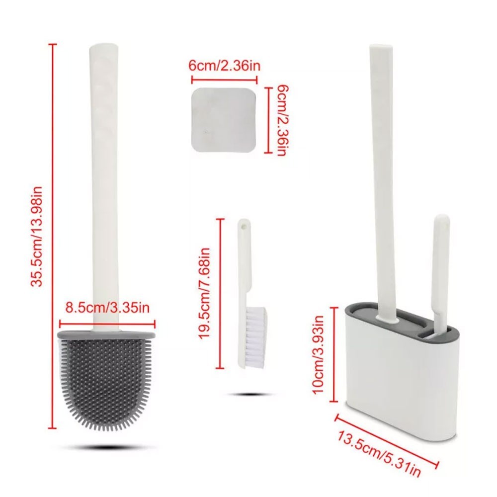 Toilet Brush And Holder Bathroom Toilet Brush Holder Set Silicone Brush Durable