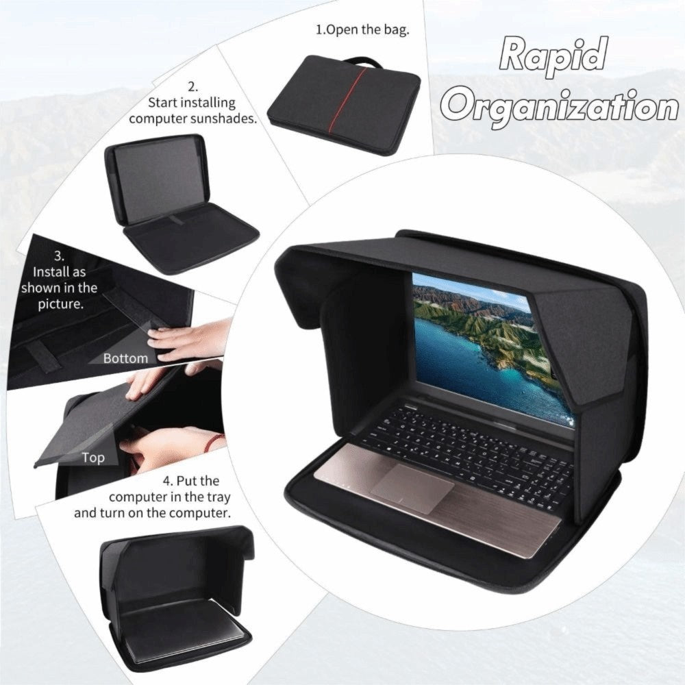 12-16inch Laptop Sun Shade Foldable Privacy Shield Cover  Working Outside