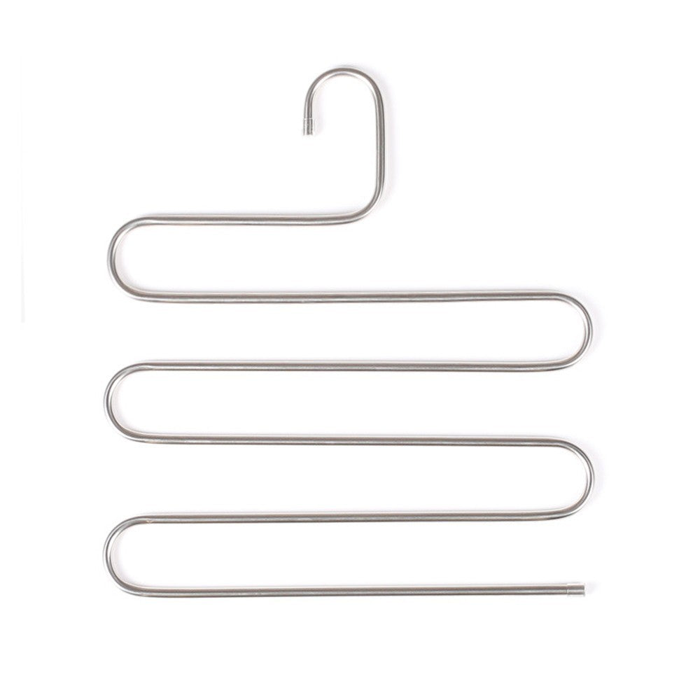 3X Space Saver Clothes Pants Trouser Hanger Multi Layer Storage Closet Organizer