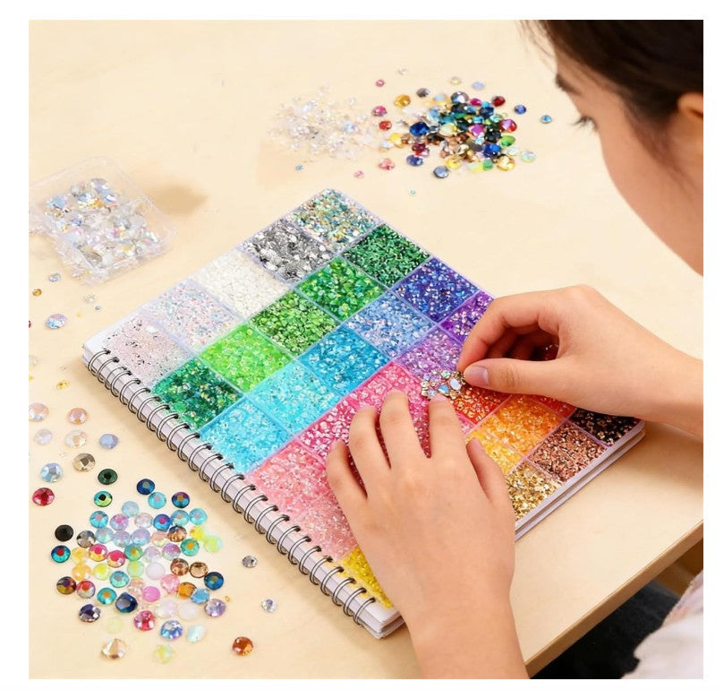 3mm Flatback Resin Nail Gems 24000PCS DIY Colorful Rhinestone Bedazzling Set