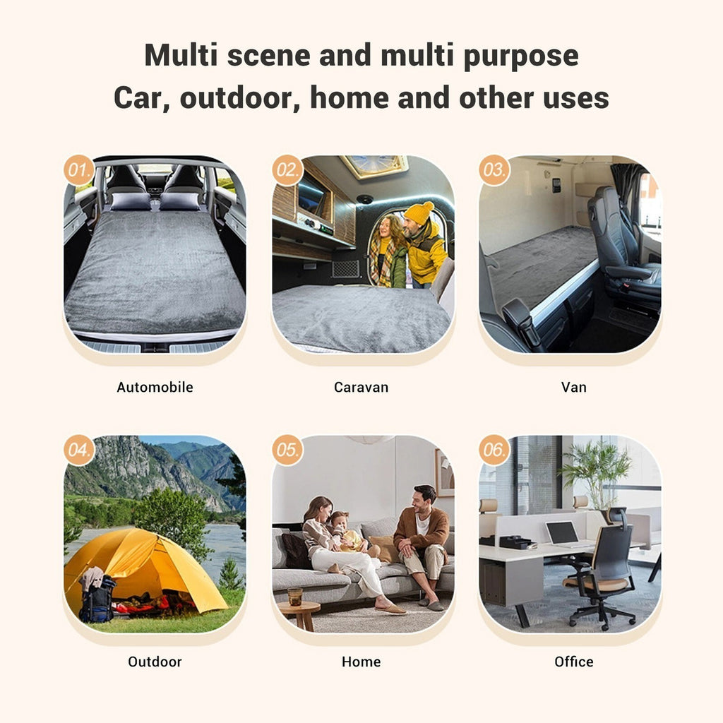 ′72W Heated Auto Blanket Flannel Electric Auto Blanket 12V Camping Electric