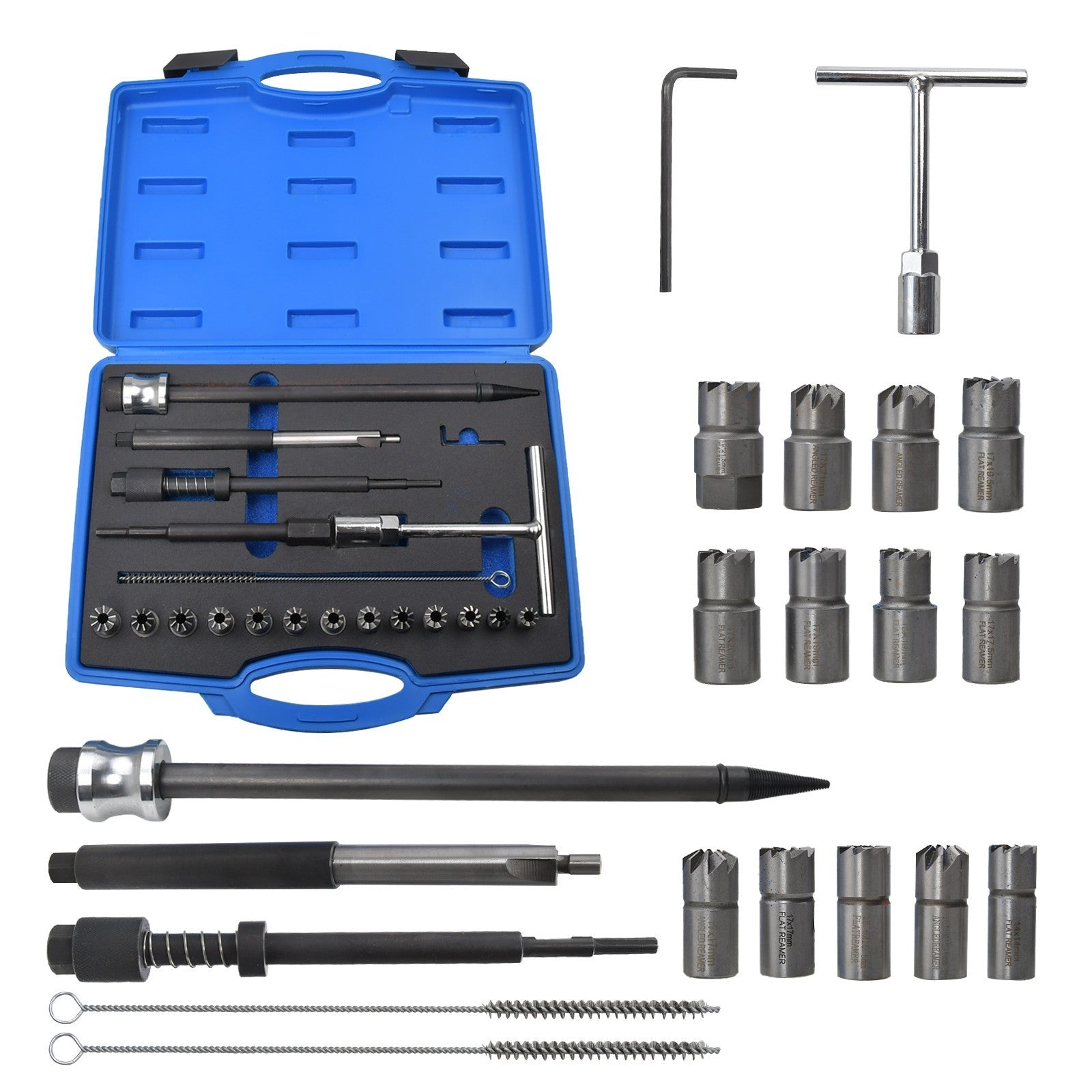 21 Pcs Diesel Injector Seat Cutter Repair Kit For Delphi Bosch Car Van Engines