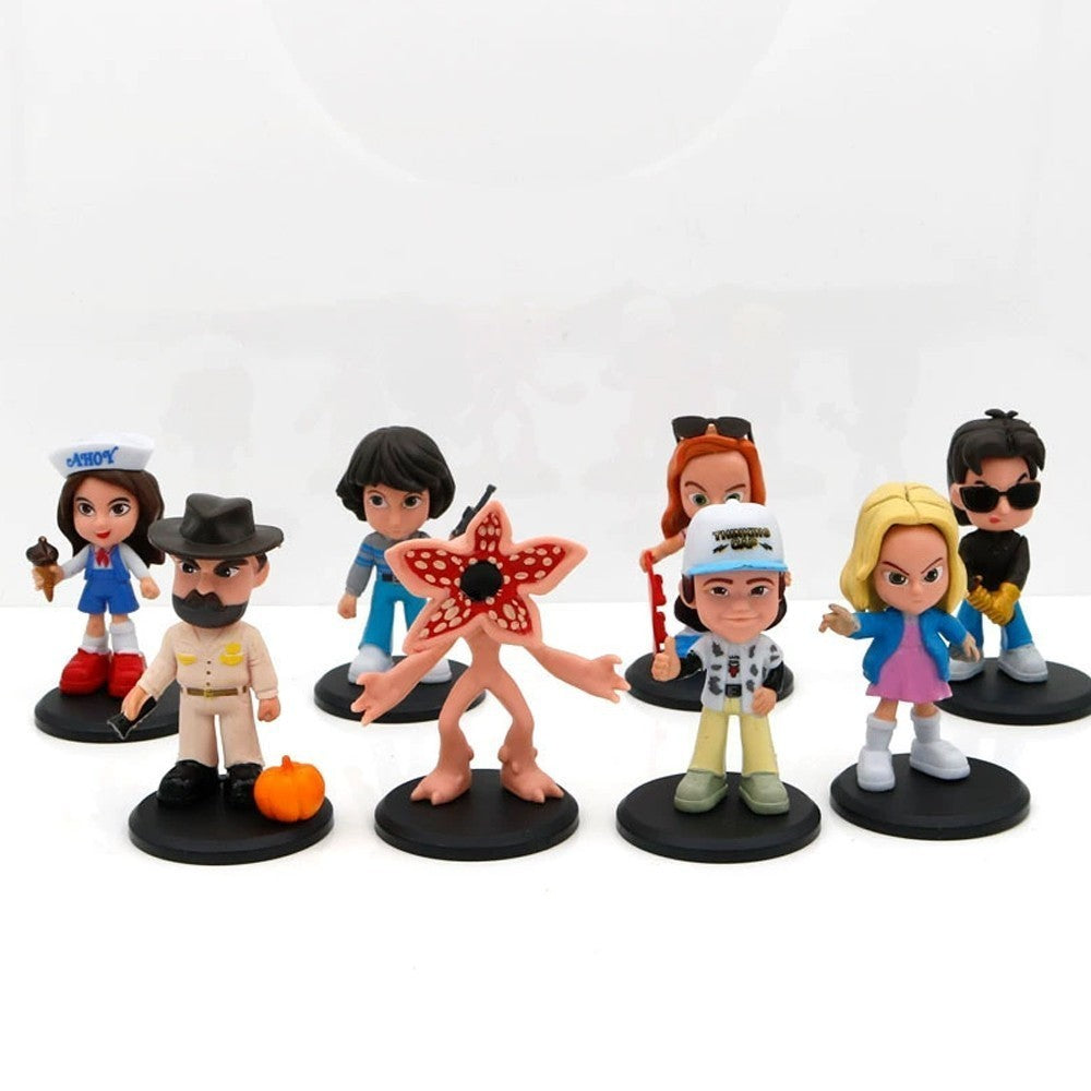 8pcs Stranger Things PVC Figure with Base Fans Kids Collect Action Figures Gift