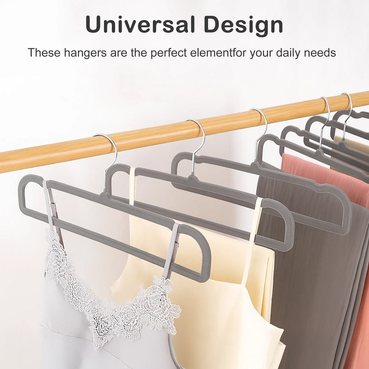 10 Pack Trouser Hangers Heavy Duty Durable Velvet Trouser Hangers Space Saving