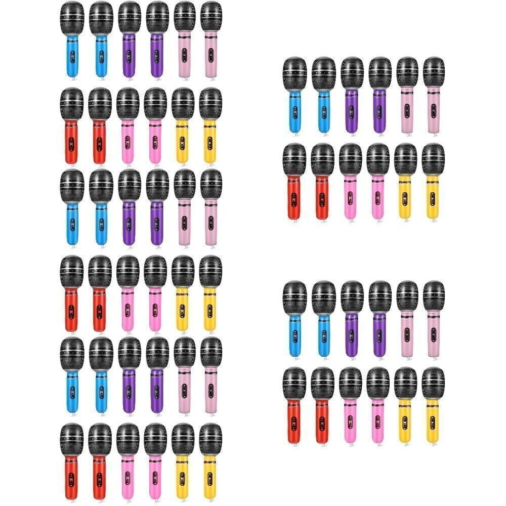 60 pcs Inflatable Microphone Toys Fake Inflatable Microphone Prop for Party