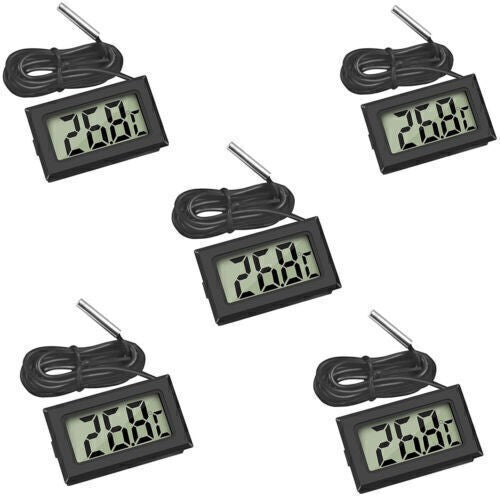 5x Digital LCD Thermometer Temperature Meter Gauge with Waterproof Sensor Probe