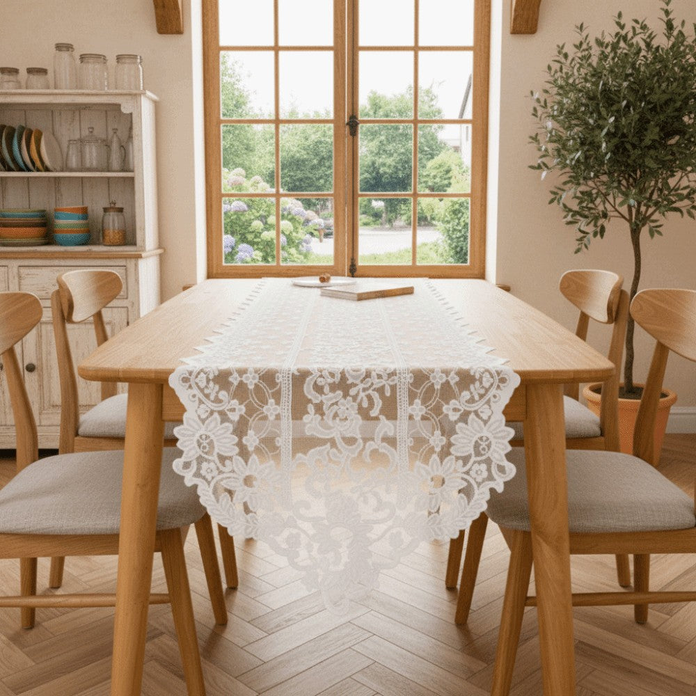 Elegant Lace Table Runner Comfortable French Minimalist Style Table Cover