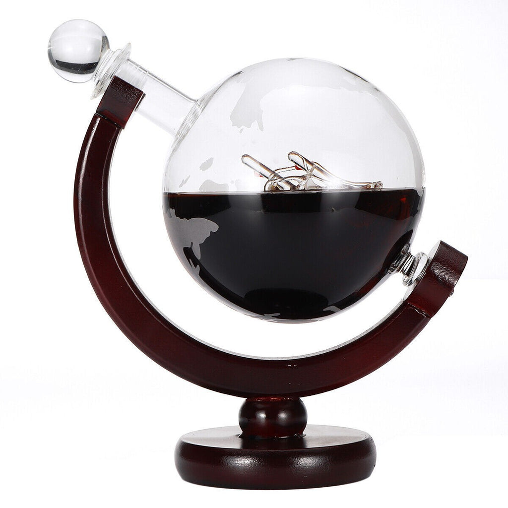 750ml Wine Decanter Glass World Globe Whiskey Vodka Liquor Large Capacity Bottle