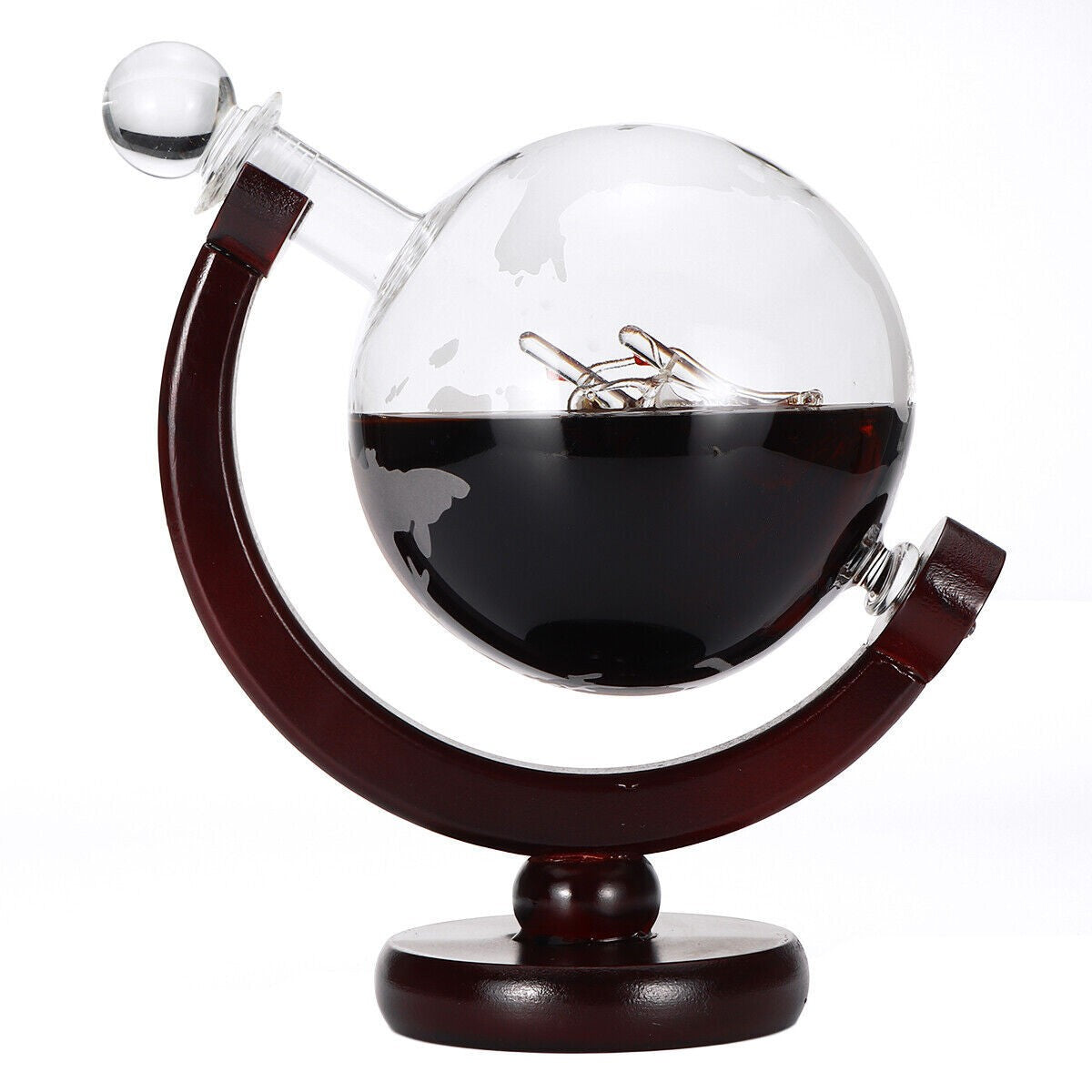 750ml Wine Decanter Glass World Globe Whiskey Vodka Liquor Large Capacity Bottle