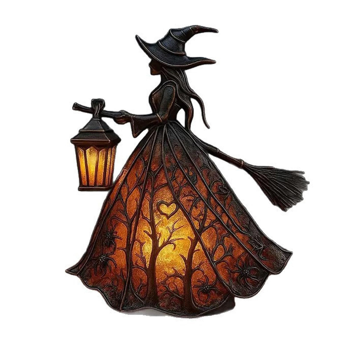 Halloween Witch Lamp Unique Spooky Fun Night Light for Indoor Tabletop Porch