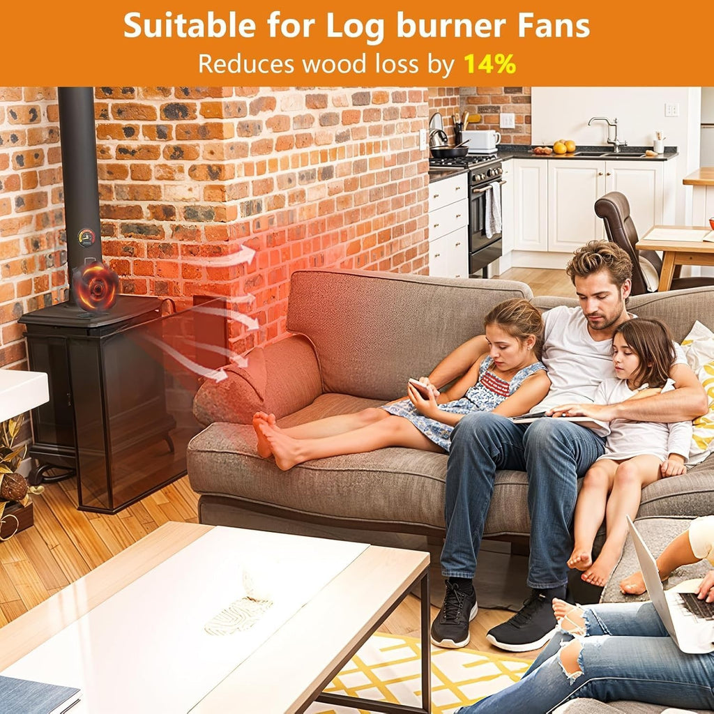5 Blade Heat Powered Stove Top Fan Eco-friendly for Wood Burner Log Burning Fire