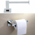 Wall Mounted Toilet Roll Holder Chrome Tissue Paper Stand Bathroom Bar Square