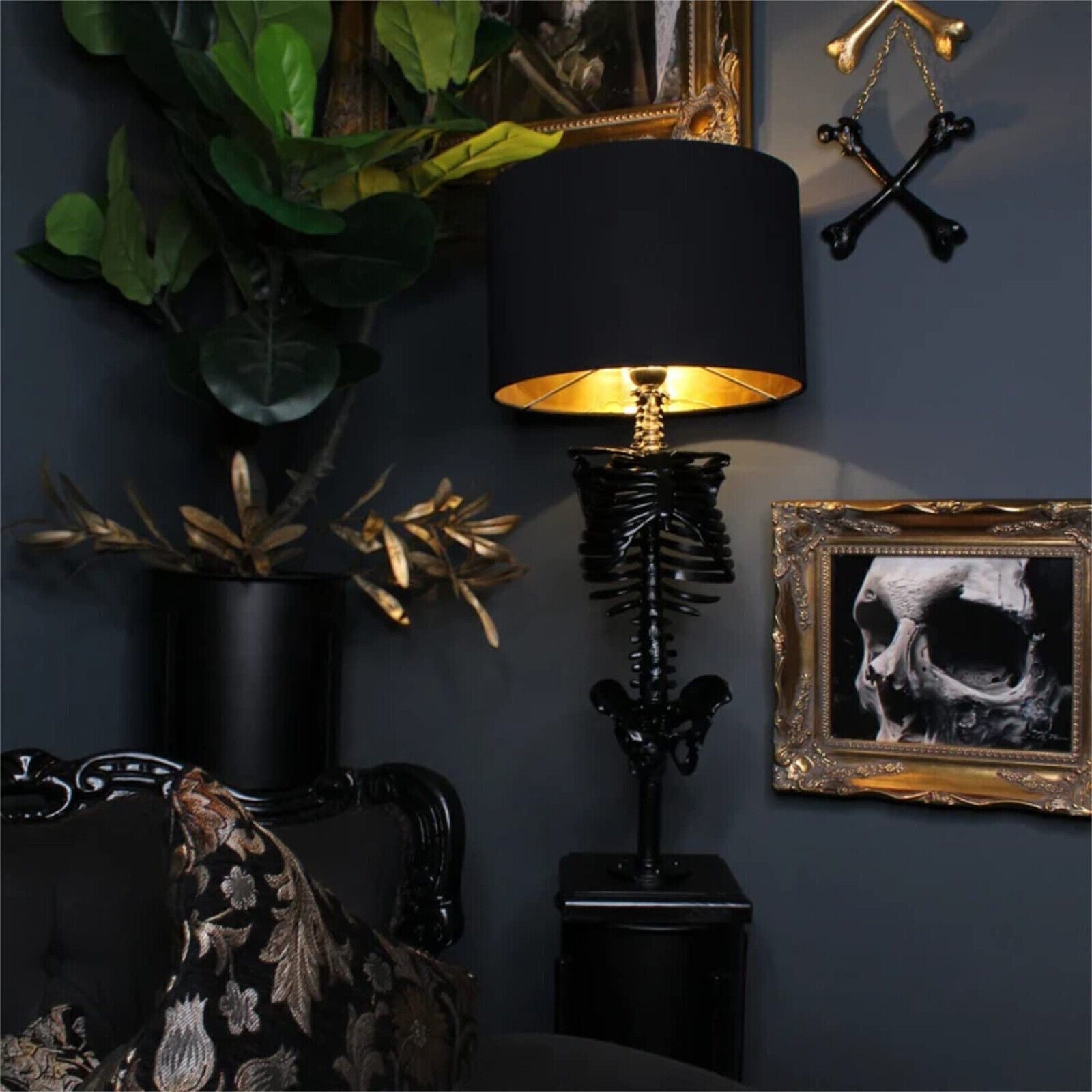 Halloween Gothic Skull Skeleton Lamp Desktop Table Lamp Night Light House D LOVE