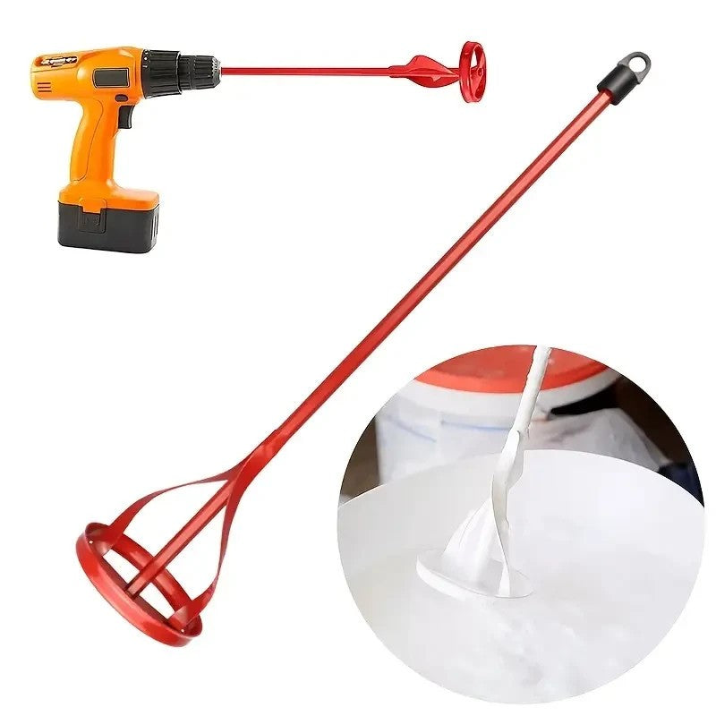 Red Drill Mixer Paddle Paint, Plaster, Cement & Mortar Stirrer Hex Shank Mixing