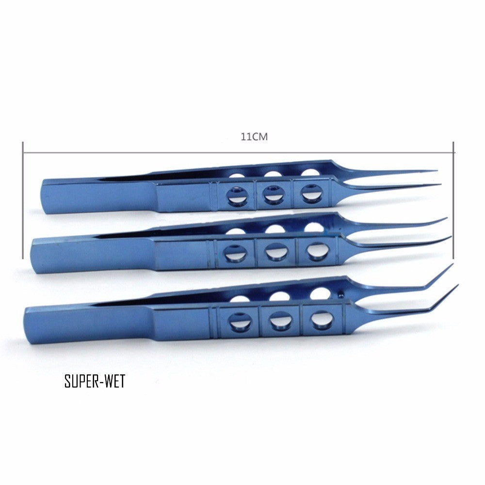 1 X Titanium Forceps Tweezers Micro Plastic Surgery Medical Straight Curved 11cm