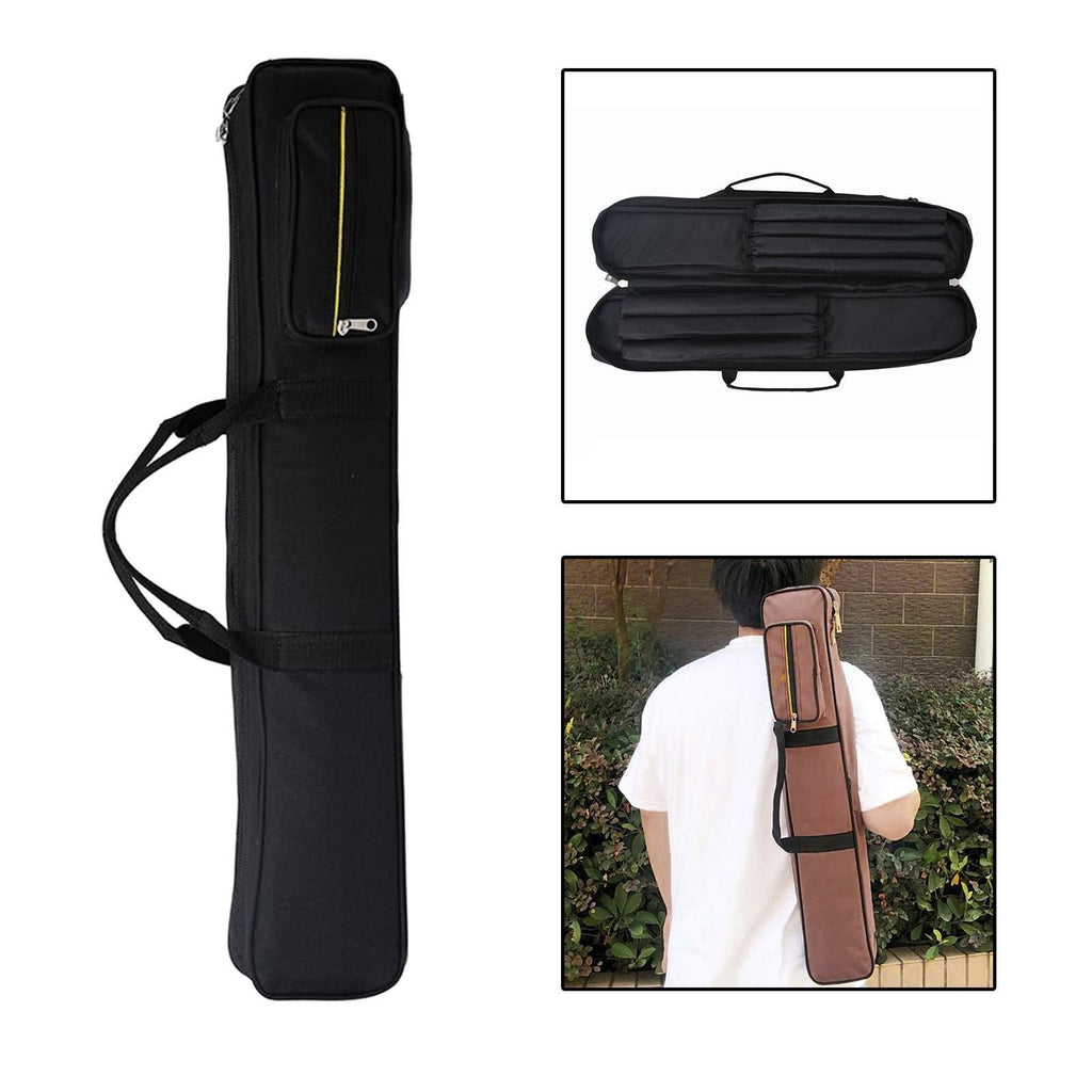 1/2 Snooker Billiard Pool Cue Case Portable Cue Storage Organizer Bag