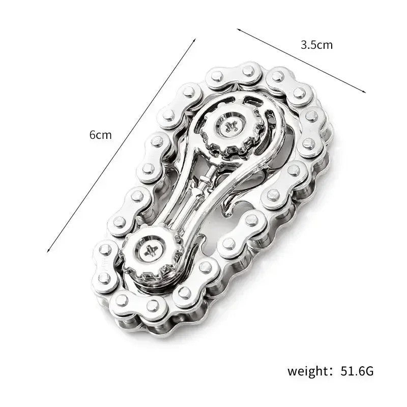1X Fidget Roller Bike Chain Finger Toy Stress Anxiety Relief Chain Hand Roller