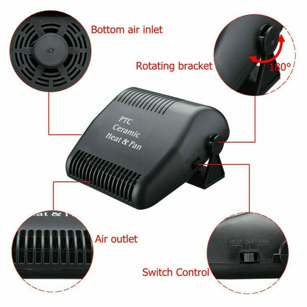 12V 150W Car Auto Heater Cooler Dryer Demister Defroster 2 in 1Hot Warm Fan Van