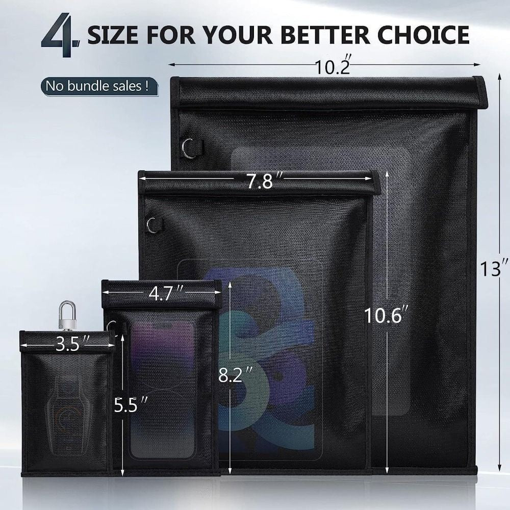 4 Pack Faraday Bags for Phones, Faraday Cage for Anti-Theft Anti-Tracking