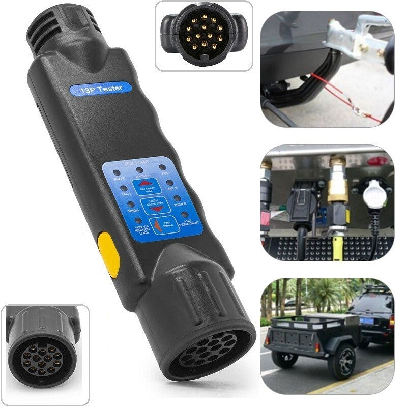 13 Pin Towing Trailer Tow Bar Caravan Light Wiring Circuit Tester Plug Socket UK