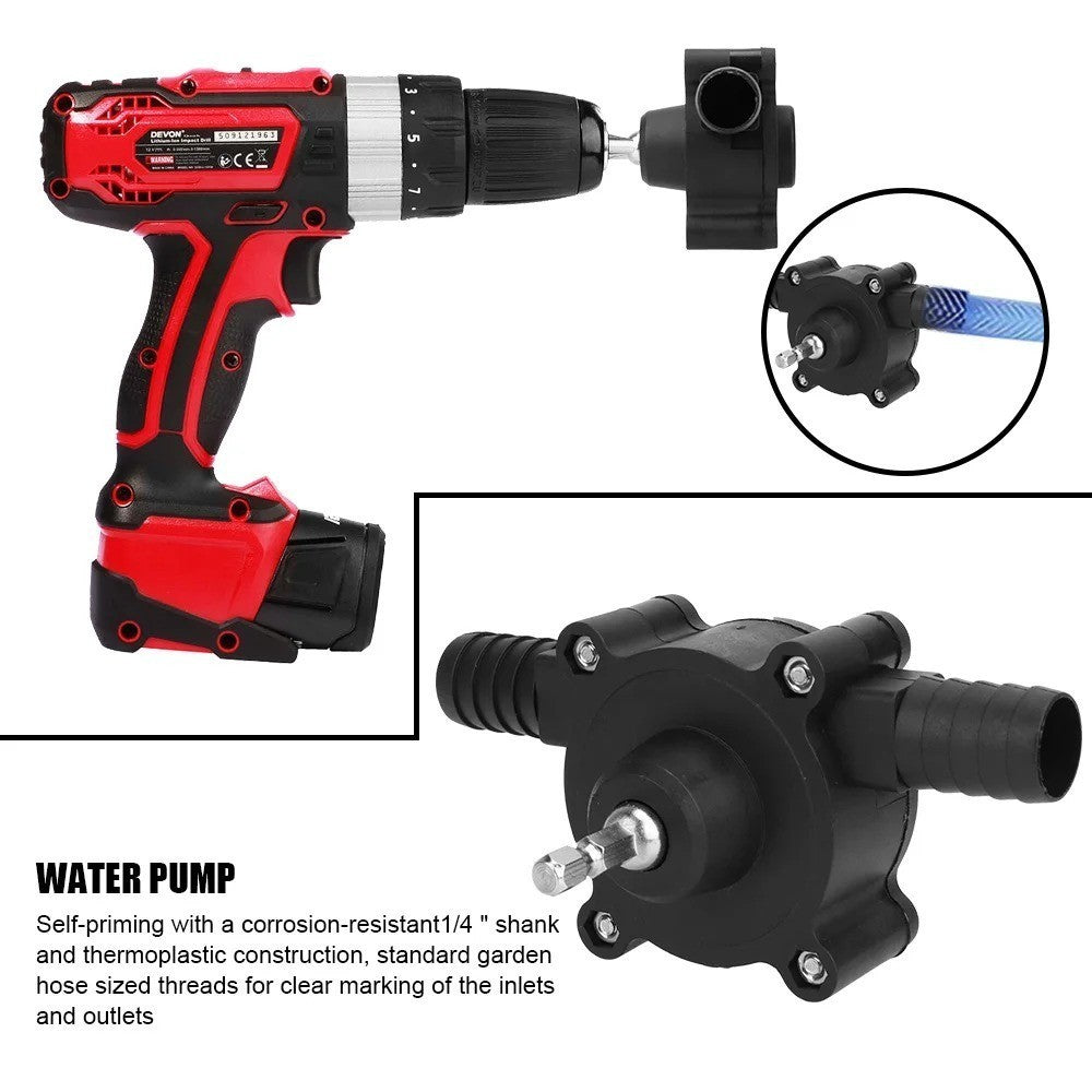 2X Portable Electric Powered Drill Pump Oil Fluid Water Transfer Pumps Self Prim