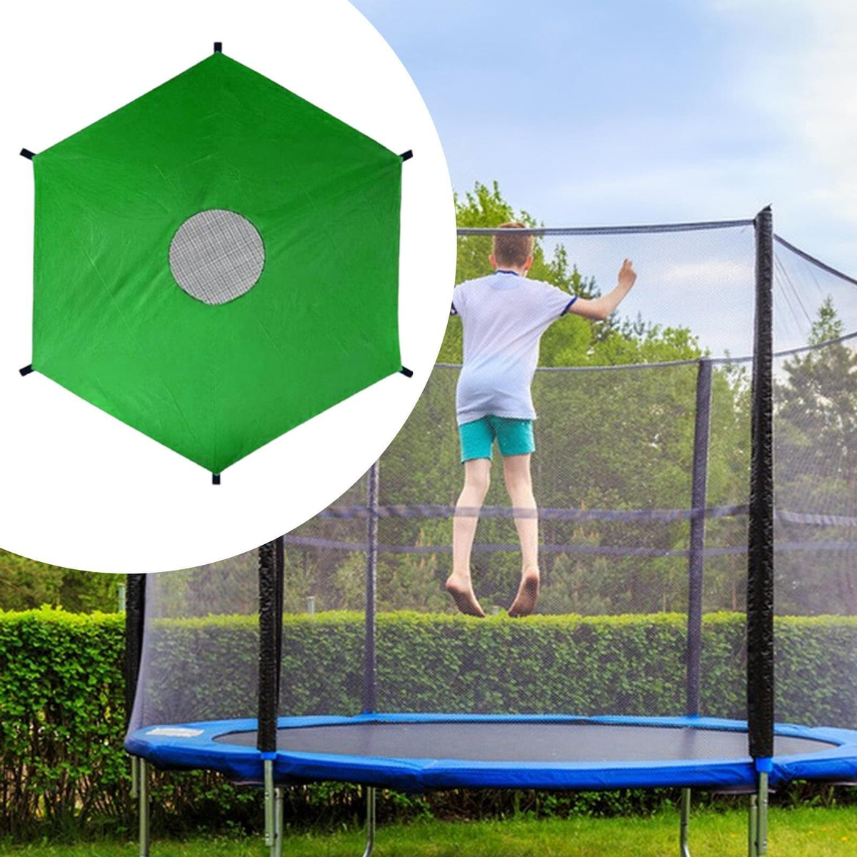 Trampoline Shade Cover Sun Protection Tearproof Outdoor Trampoline Canopy Awning