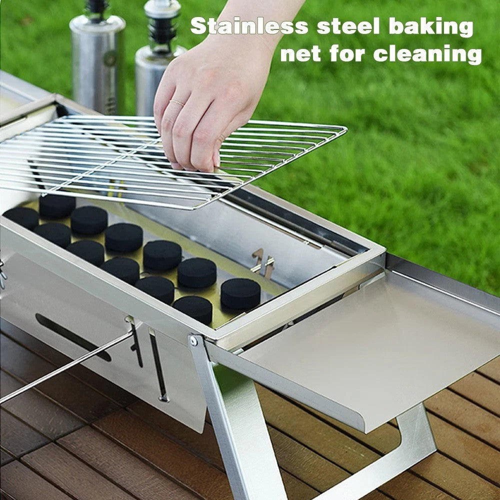 Portable Folding Charcoal BBQ Barbecue Camping Grill Travel Picnic Outdoor