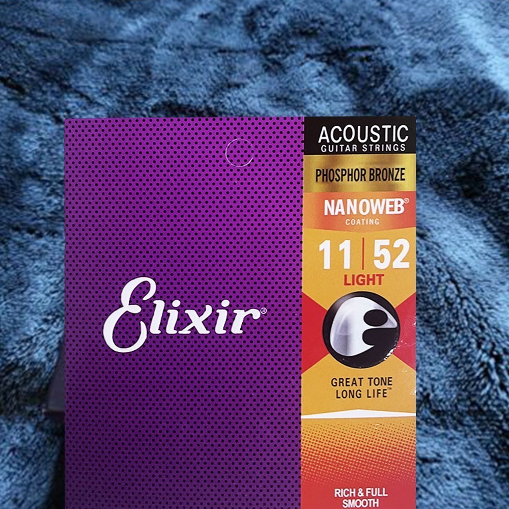 2×Elixir Nanoweb Phosphor Bronze 11-52 Acoustic Guitar Strings Light NN3
