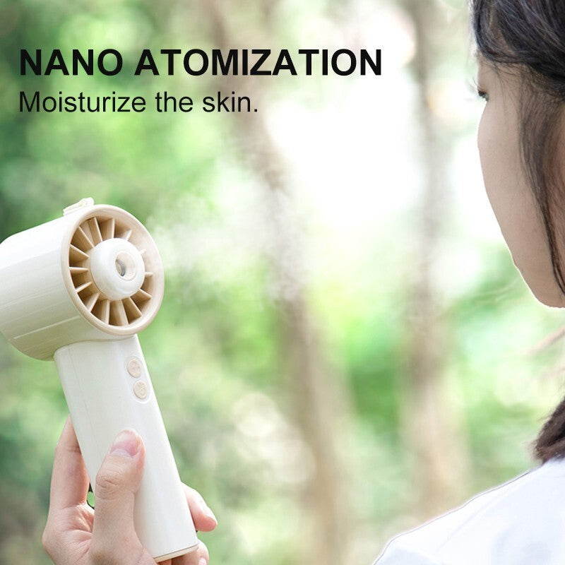 Portable Handheld Mist Fan USB Rechargeable Mini Spray Cooling Fan 3 Speed