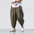Men Summer Casual Harem Pants Elasticated Waist Bottoms Baggy Wide Leg Trousers