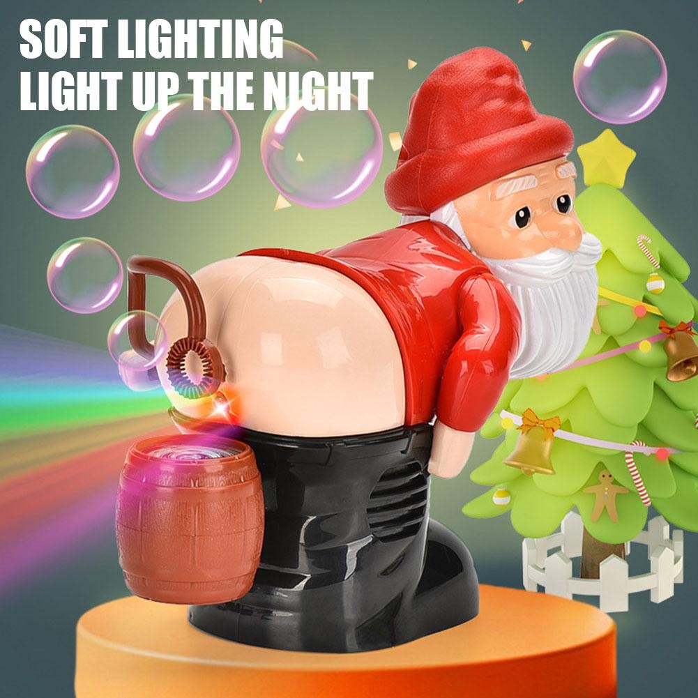 Christmas Bubble Blowing Machine From Santa Claus Butt Funny Props Xmas