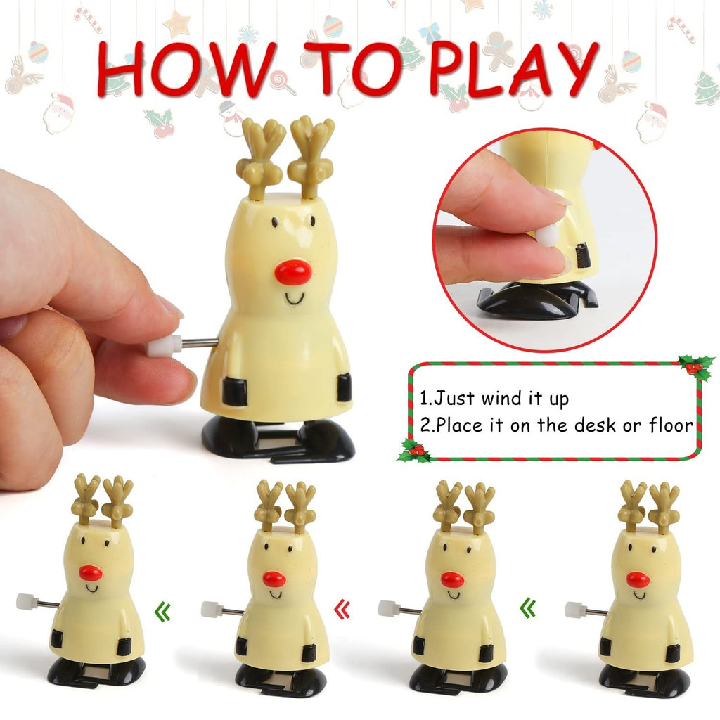 8 Pack Christmas Wind Up Toys Assortment Stocking Fillers Kids Party Gifts