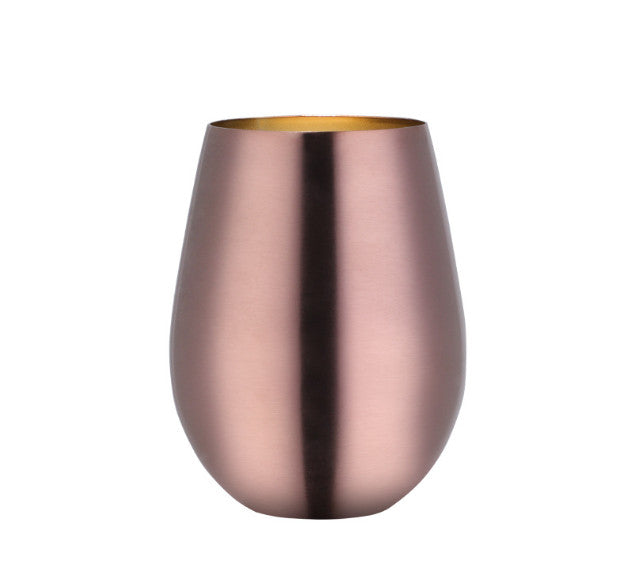 Wine Glasses Stainless Steel Wine Glass Round Titanium-Plated Colorful Cup