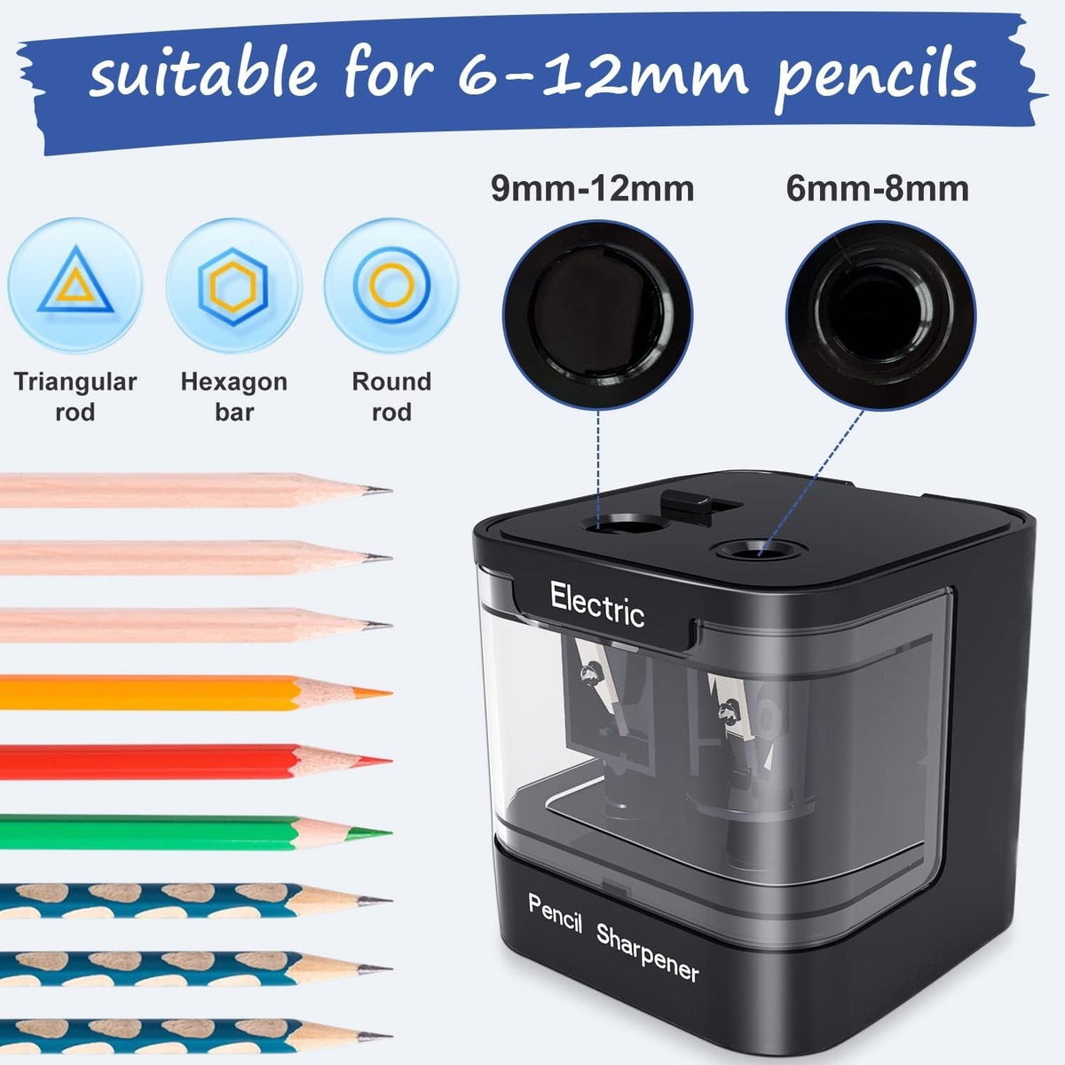 Electric Pencil Sharpener Automatic Desktop Pencil Sharpener Cutter Stationery