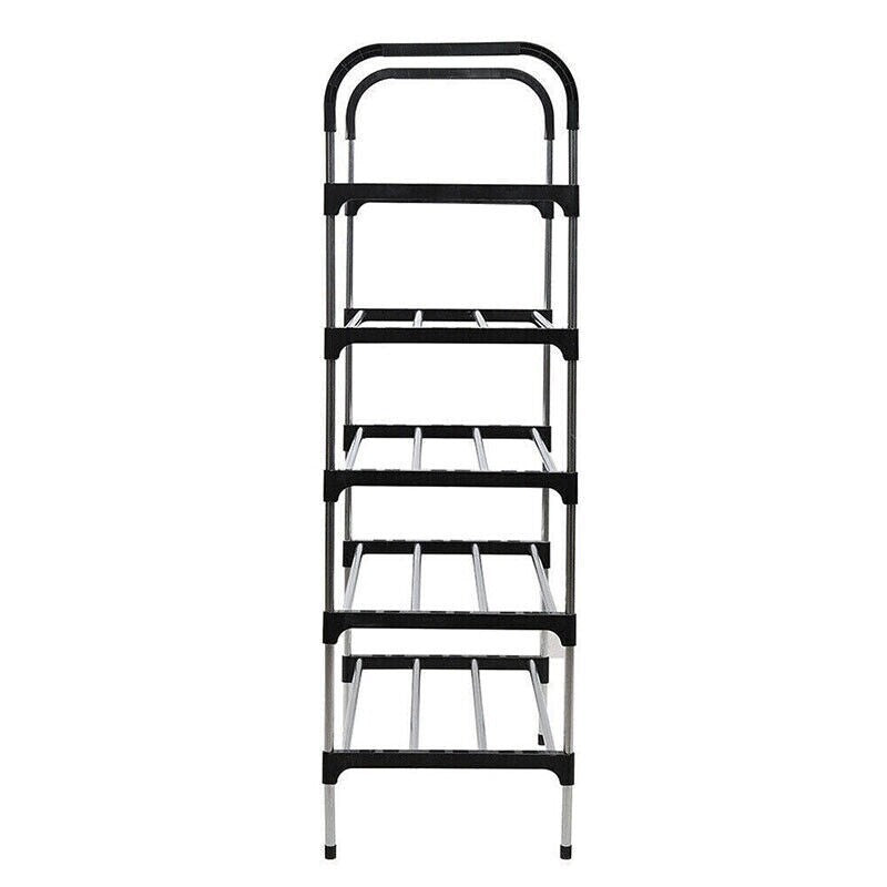 Shoe Rack 5 Tier Stand Compact Space Saving Shoes Storage Organiser Shelf Steel