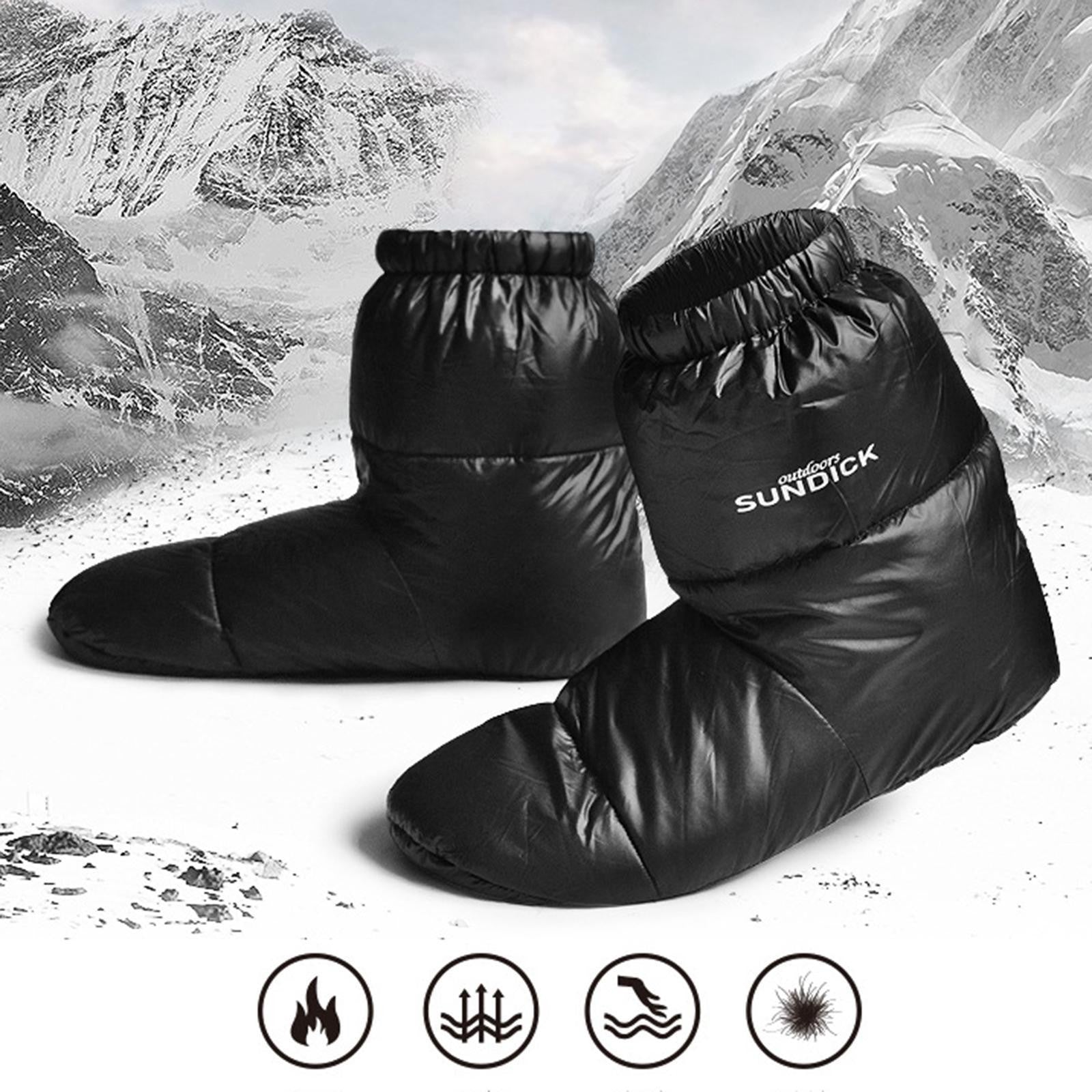 Outdoor Winter Duck Down Booties Thermal Slippers Camping Boots Shoe Covers