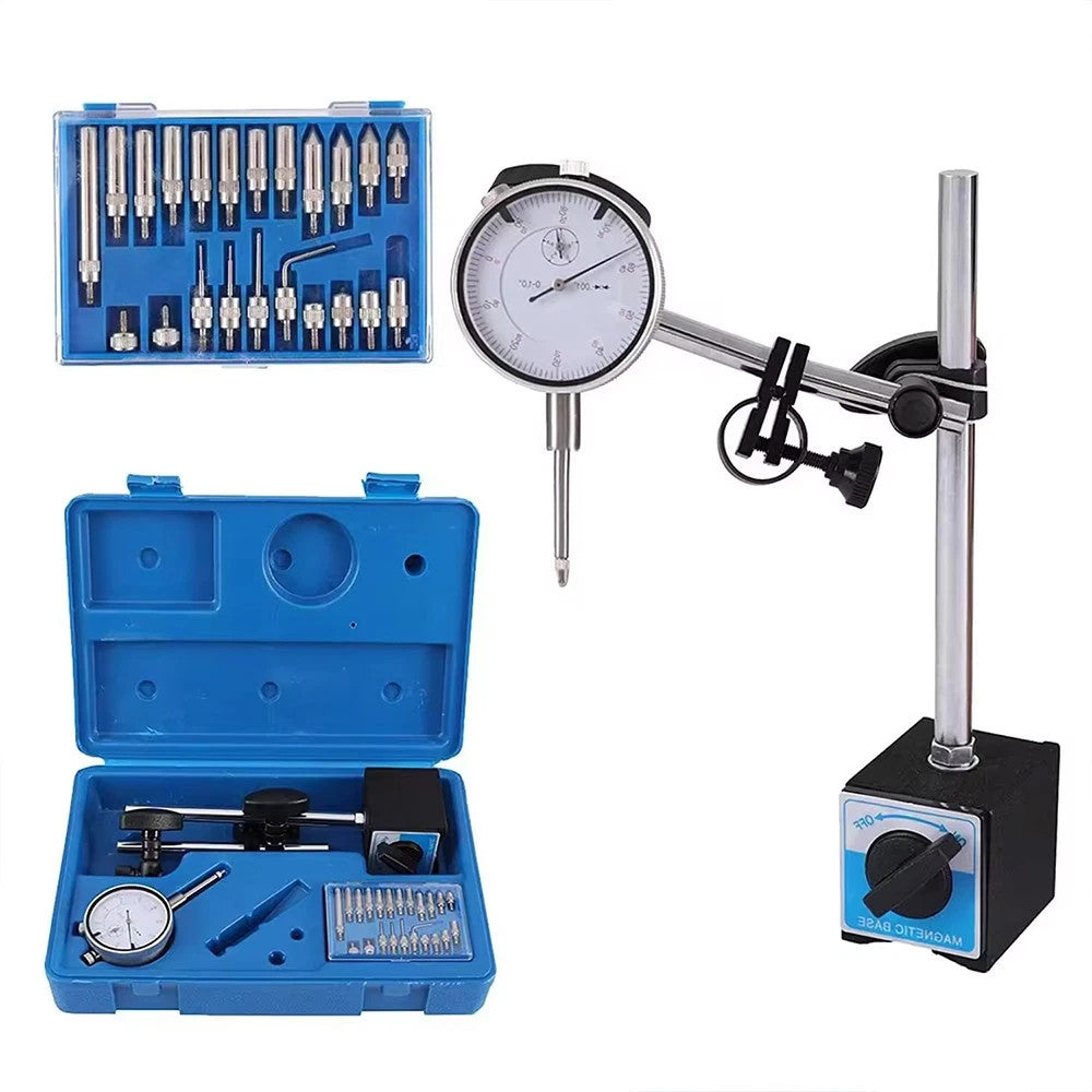 Dial Indicator Test DTI Gauge 0-10mm With Magnetic Base Stand Clock Gauge TDC