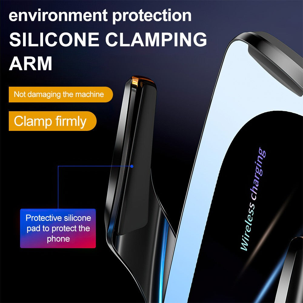 15W Fast Charging Phone Holder Automatic Clamping Mount Wireless Car Charger UK