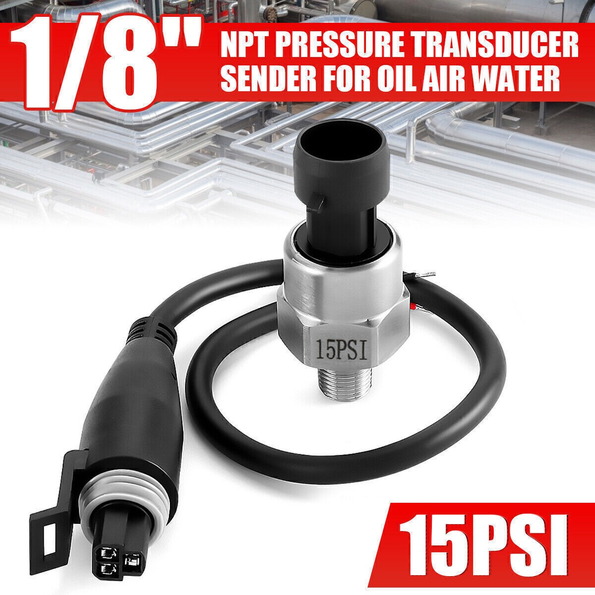 1/8NPT Stainless Steel Pressure Transducer Sender Sensor 0-4.5V Oil Fuel Air Hot