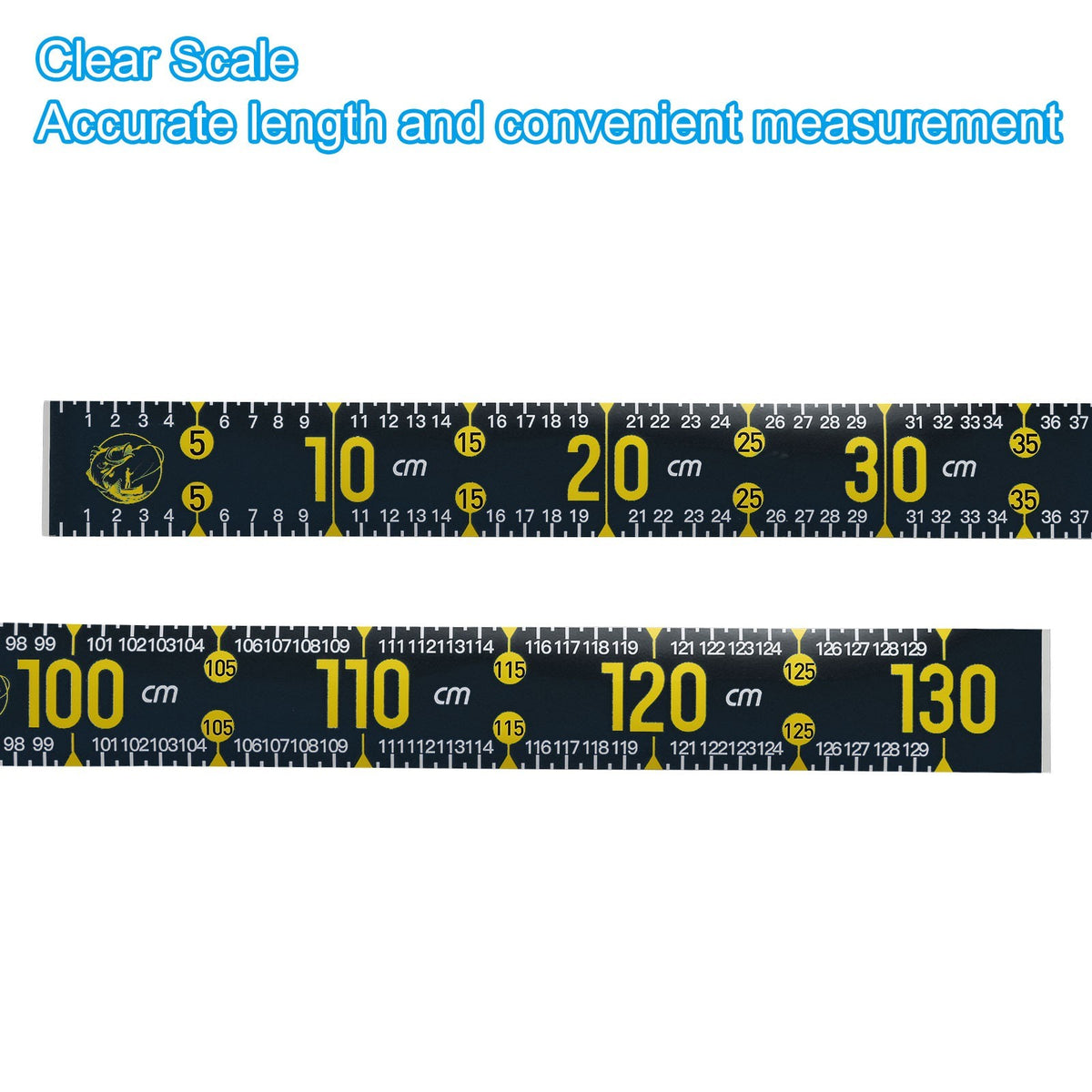 Adhesive Fish Ruler, 2Pack 51 Inch Fish Measure Sticker for Fishing Boat, Black