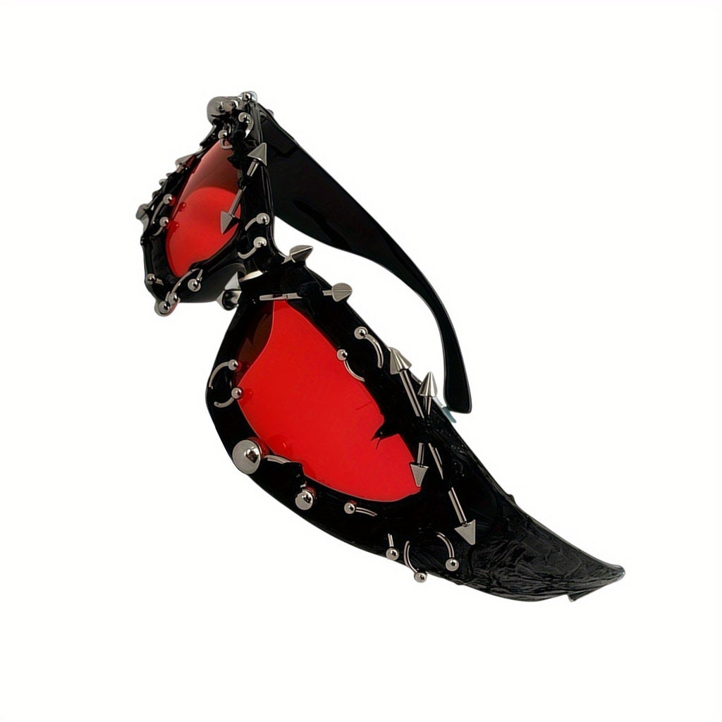 Punk Gothic Glasses Edgy Devil Eyewear Concert Accessories, Durable Eyewear