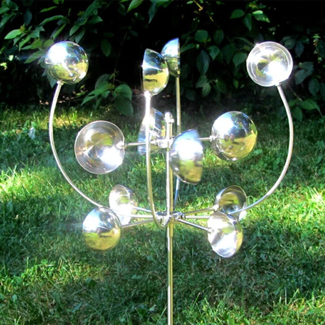 Wind Powered Kinetic Sculpture Unique And Magical Metal Windmill Spinner Garden