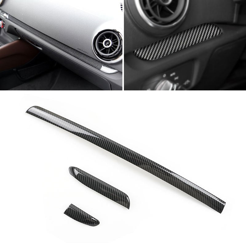 RHD Carbon Interior Door Handle Dashboard Cover Trim For Audi A3 8V 2014-2018 S3