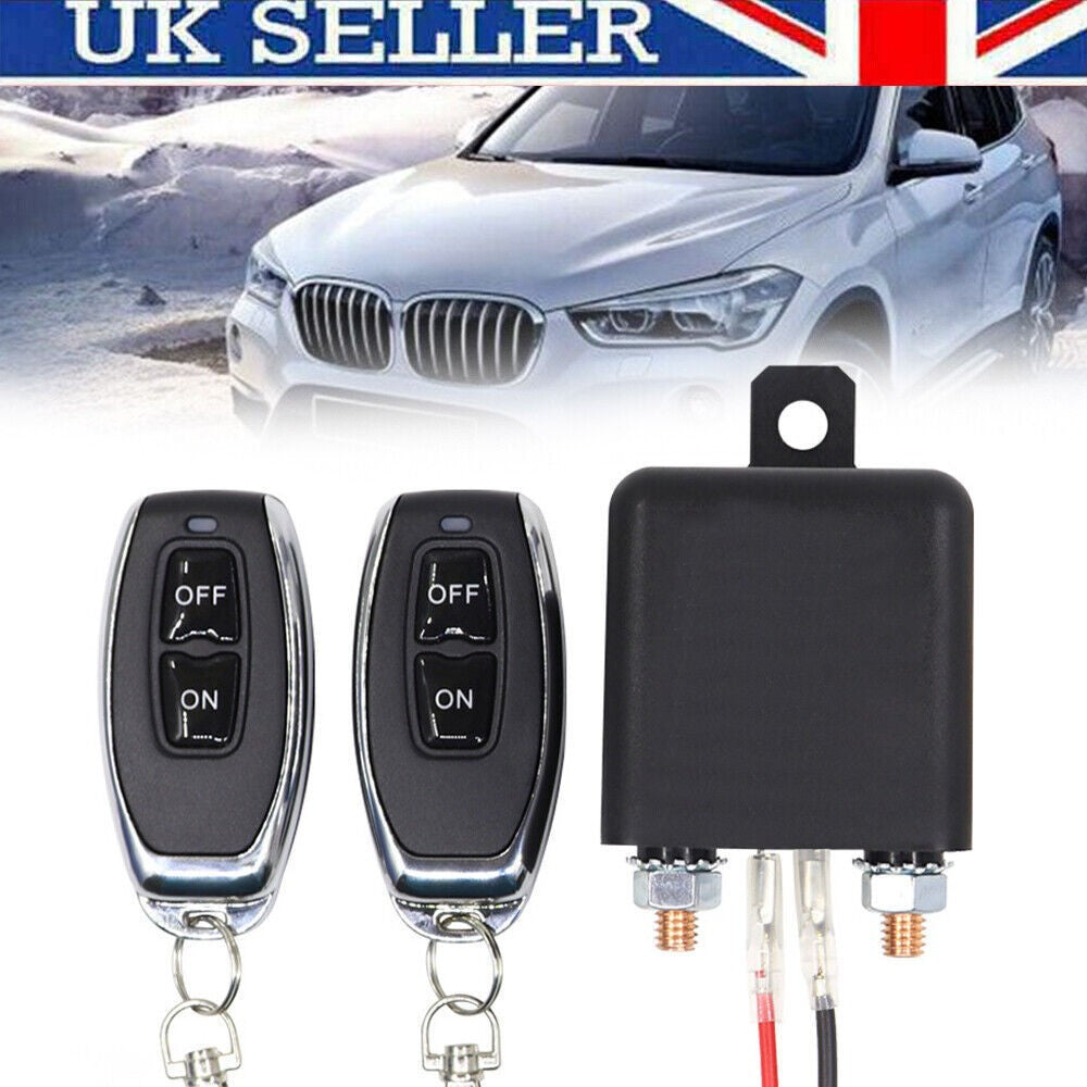 2X Wireless Remote Car Battery Disconnect Relay Master Kill Cut-off Switch