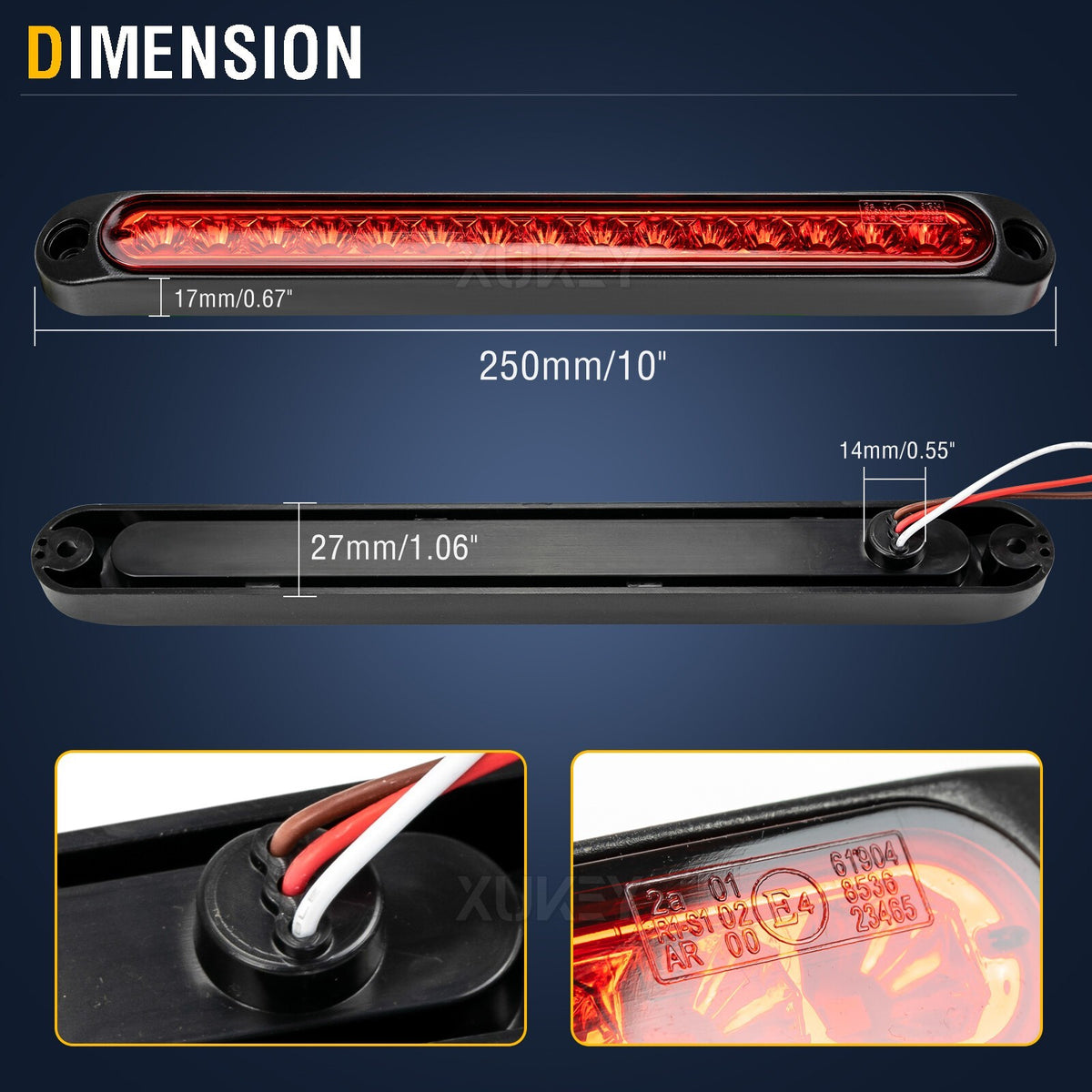 12V 24V Brake Tail Driving Light Strip LED Bar Trailer Caravan Van Truck Lorry