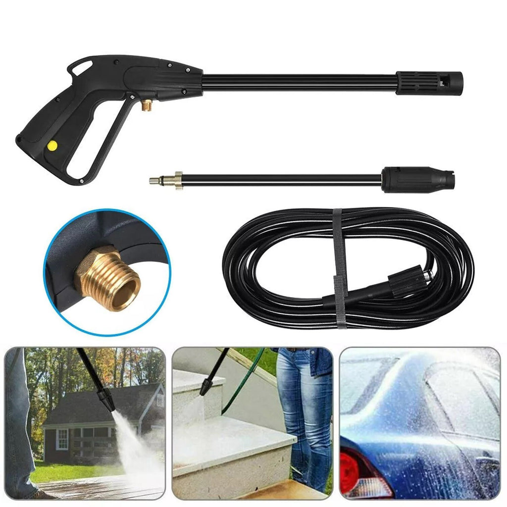 High Pressure Power Washer Spray Gun Jet Lance Trigger Wash Wand & 8M Hose kit