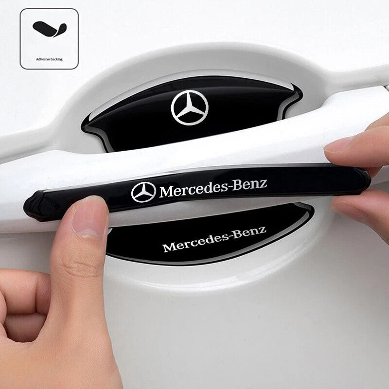 8pcs Black Car Door Handle Bowl Scratch Sticker Protector Film for Mercedes Benz